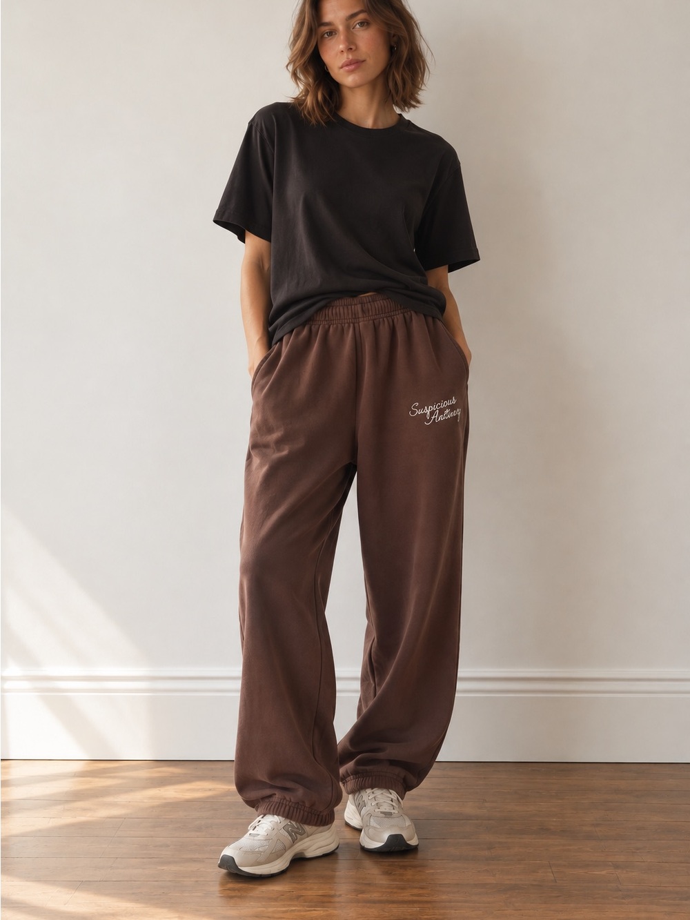 Suspicious Antwerp Classic Joggers Brown Cocoa Fleece size Medium